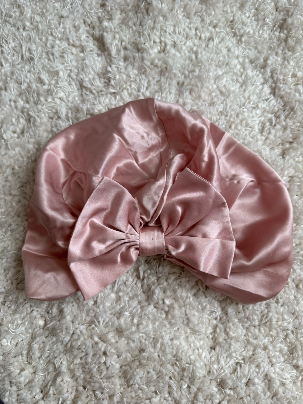 LilySilk Vintage Bow-Knot Sleep Cap in Rosy Pink